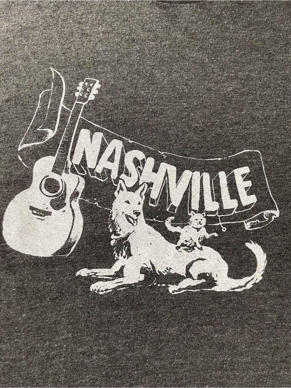 Nashville Tennessee Dog And Cat Guitar T Shirt Adult XL Hills Logo District - Picture 2 of 12